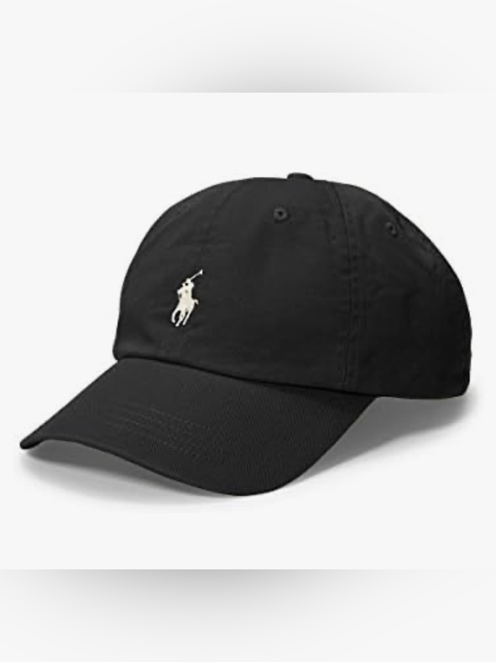 Ralph Lauren Unisex Black Baseball Cap with White Logo (OS)